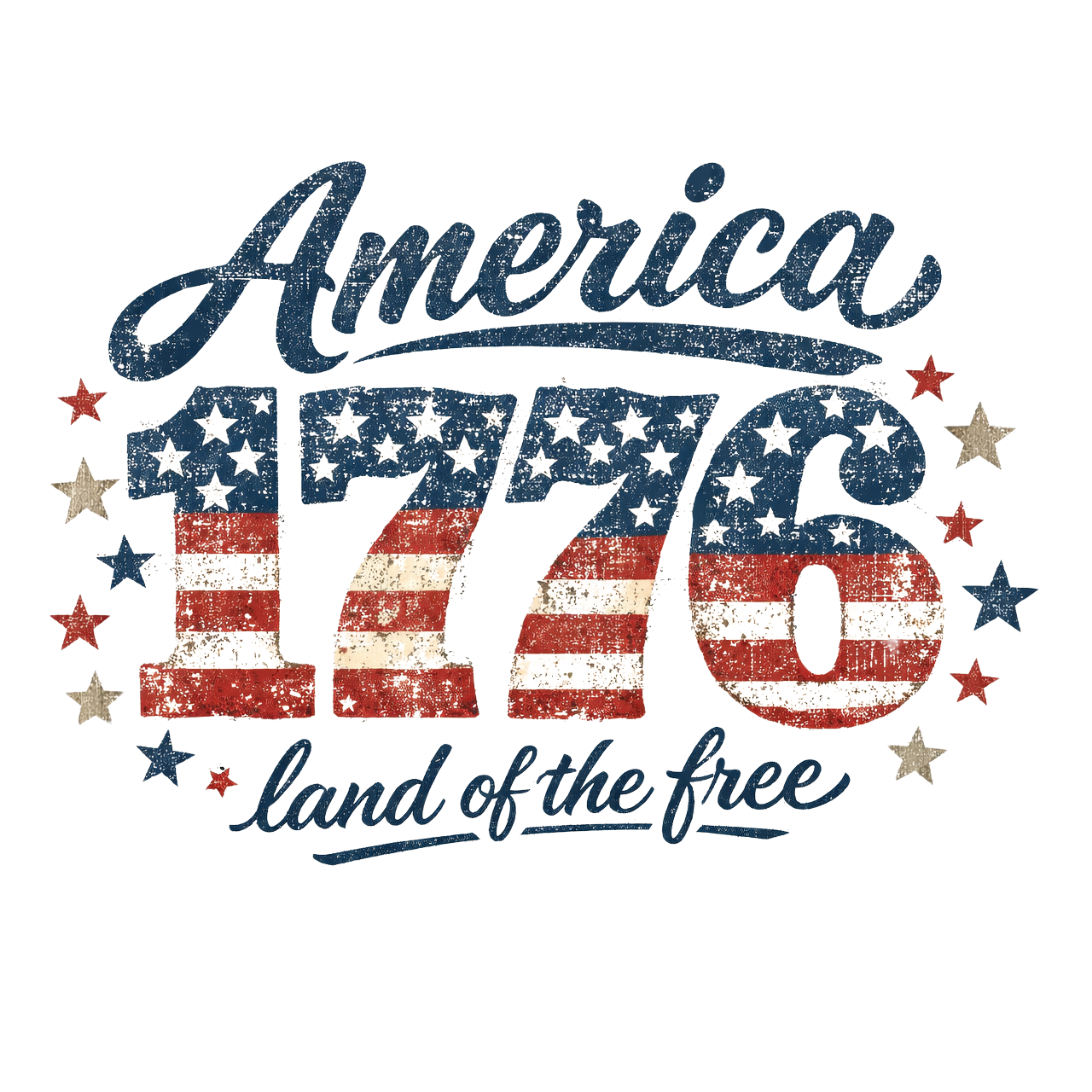 USA Freedom DTF Transfer | 4th of July 250 Years of Freedom 1776-2026 | Patriotic American Flag Shirt Design | Ready To Press- 250-T19