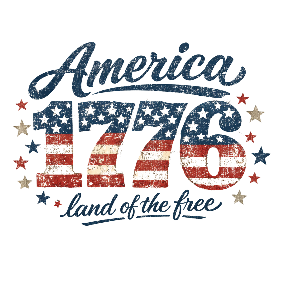 USA Freedom DTF Transfer | 4th of July 250 Years of Freedom 1776-2026 | Patriotic American Flag Shirt Design | Ready To Press- 250-T19