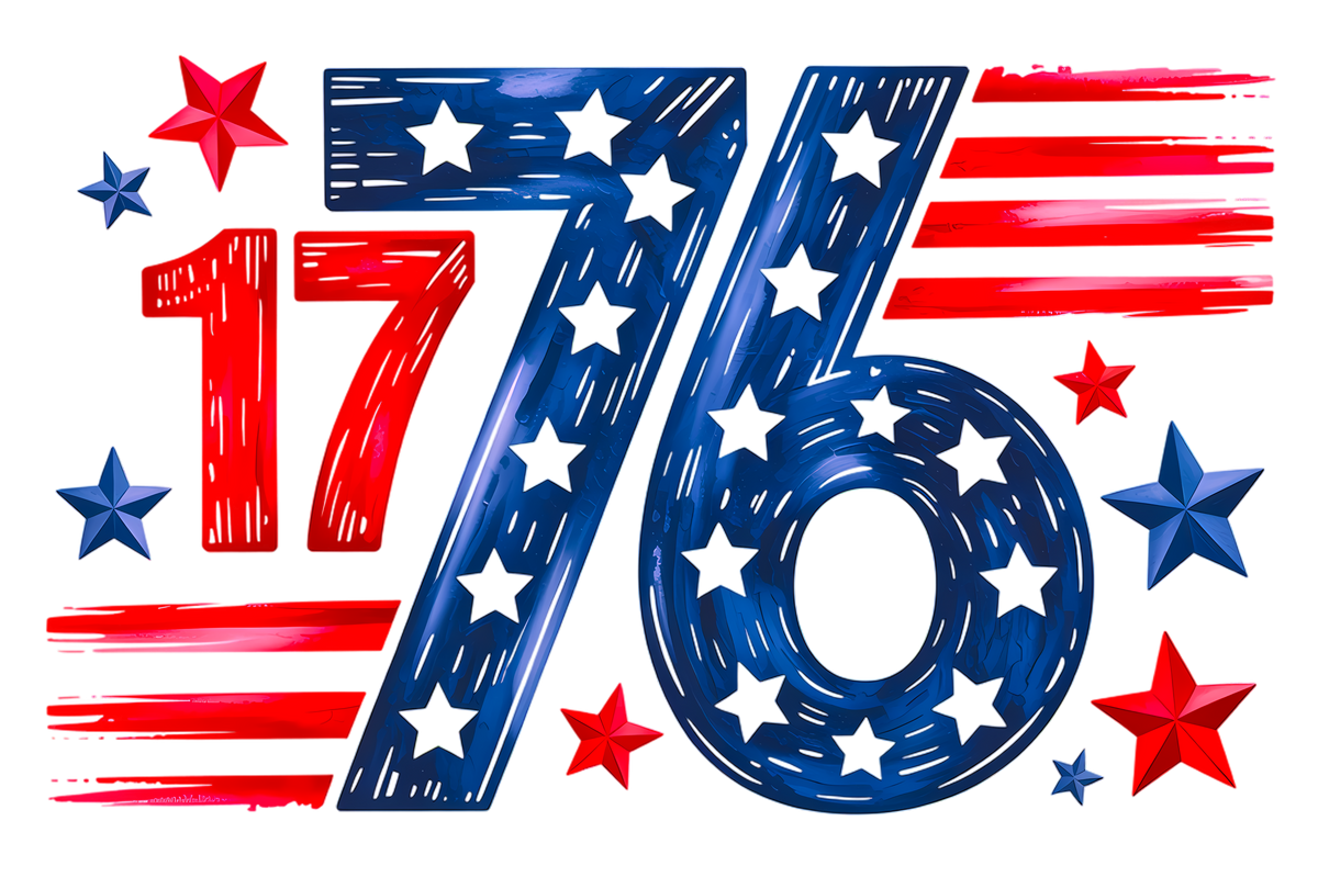 DTF Transfer 1776 Design | 4th of July Ready to Press | Custom Heat Transfer for T-Shirts