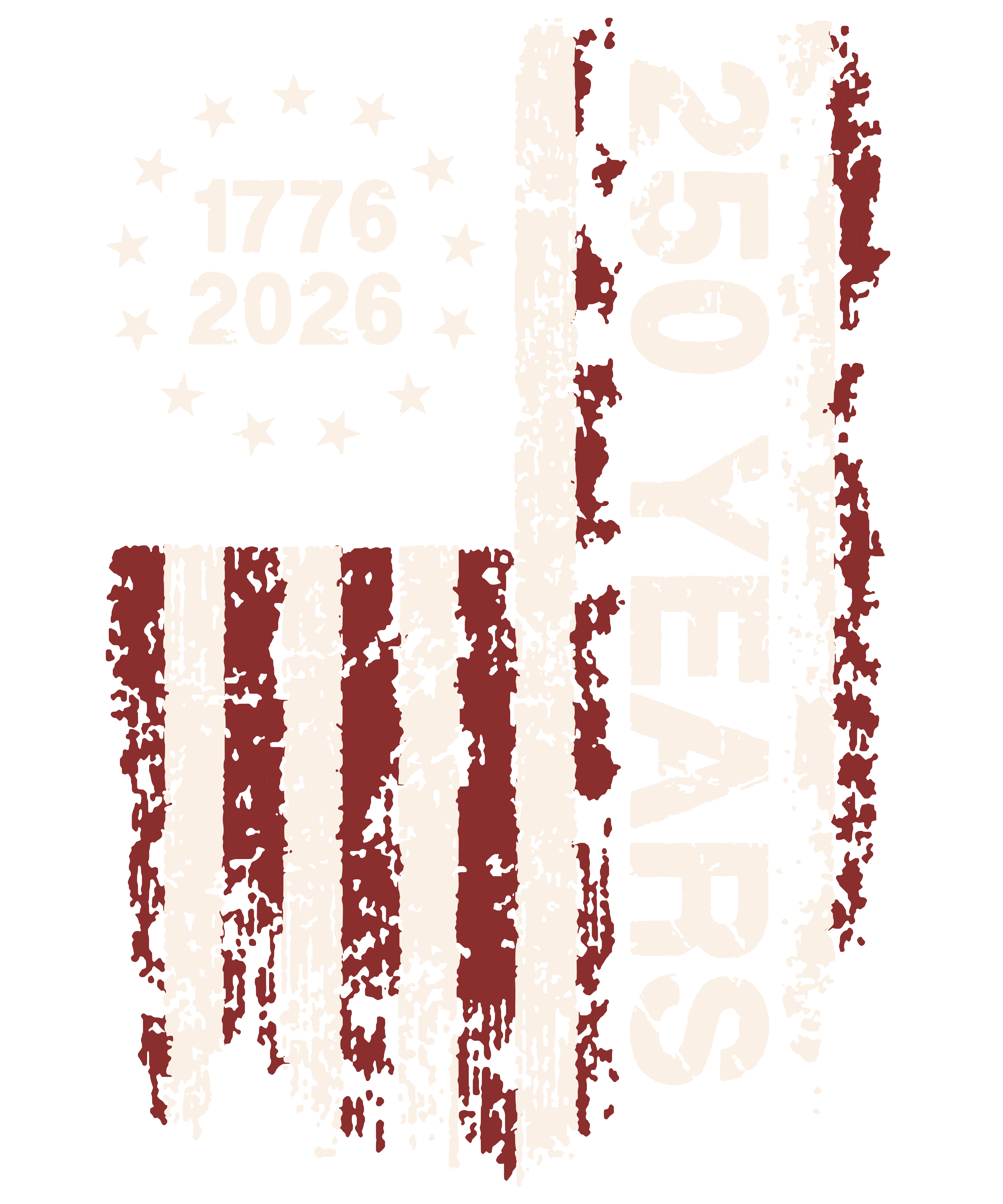 250 Years of Freedom DTF Transfer 1776-2026 | Patriotic American Flag Design | 4th of July Ready to Press Transfer -250-T4