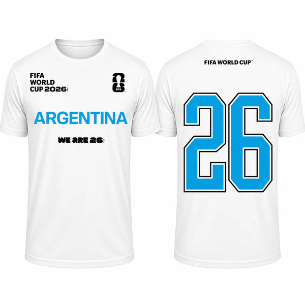 FIFA World Cup 2026 Argentina Shirt – Official "We Are 26" Team Argentina T-Shirt