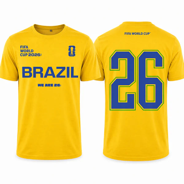 FIFA World Cup 2026 Brazil Shirt – Official "We Are 26" Team Brazil T-Shirt