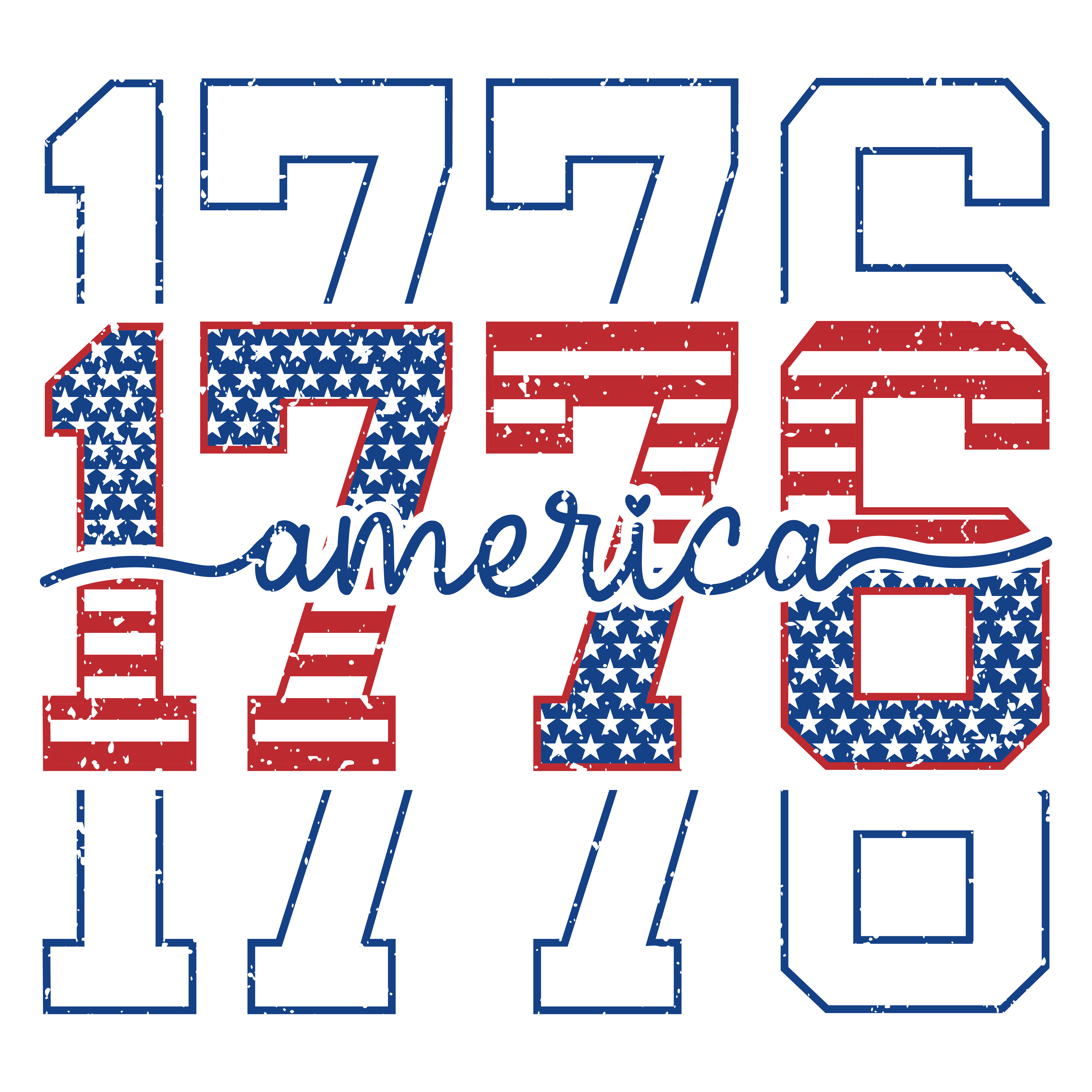 America 1776 DTF Transfer | 4th of July  Varsity Patriotic Shirt Design | USA Flag Print | Ready To Press Transfer - 250-T21