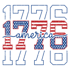 America 1776 DTF Transfer | 4th of July  Varsity Patriotic Shirt Design | USA Flag Print | Ready To Press Transfer - 250-T21