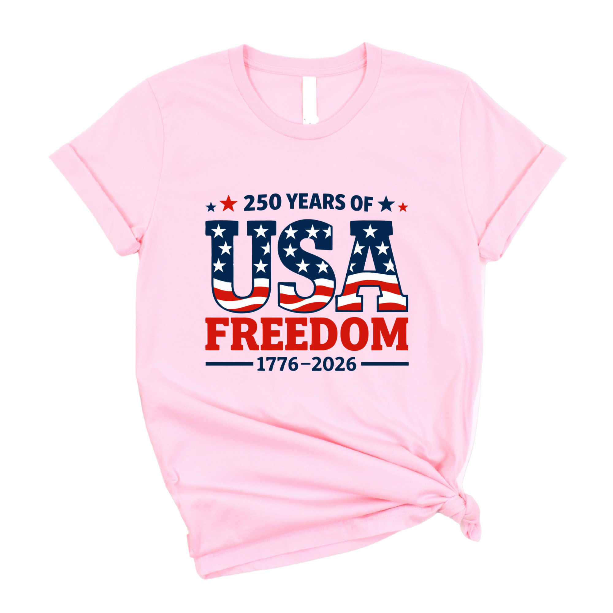 USA Freedom DTF Transfer | 250 Years of Freedom 1776-2026 | Patriotic American Flag Shirt Design | Ready To Press- 250-T17
